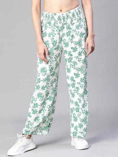 oxolloxo green & white floral print pants