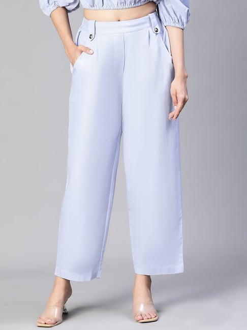 oxolloxo blue cotton relaxed fit mid rise pants