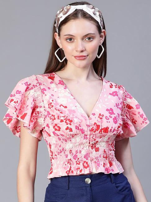 oxolloxo multicolor floral print crop top