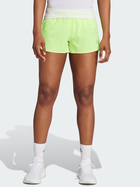 adidas green chequered running shorts