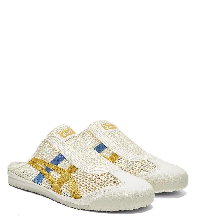 onitsuka tiger unisex mexico 66 sabot cream & mustard mules