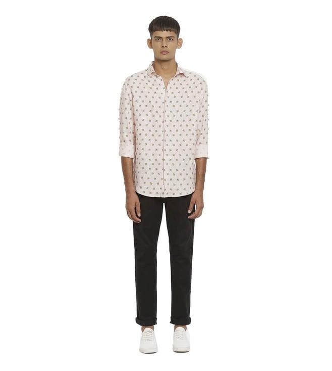 satya paul pink the linen lattu shirt