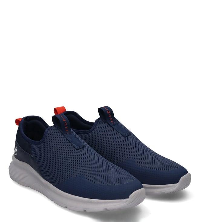 bugatti men's nirvana exko knitted blue slip on sneakers