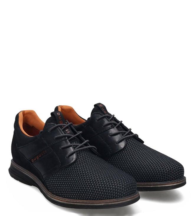 bugatti men's sandhan comfort knitted black casual shoes