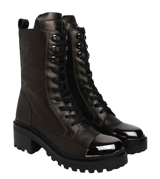 dkny brown ankle length boots