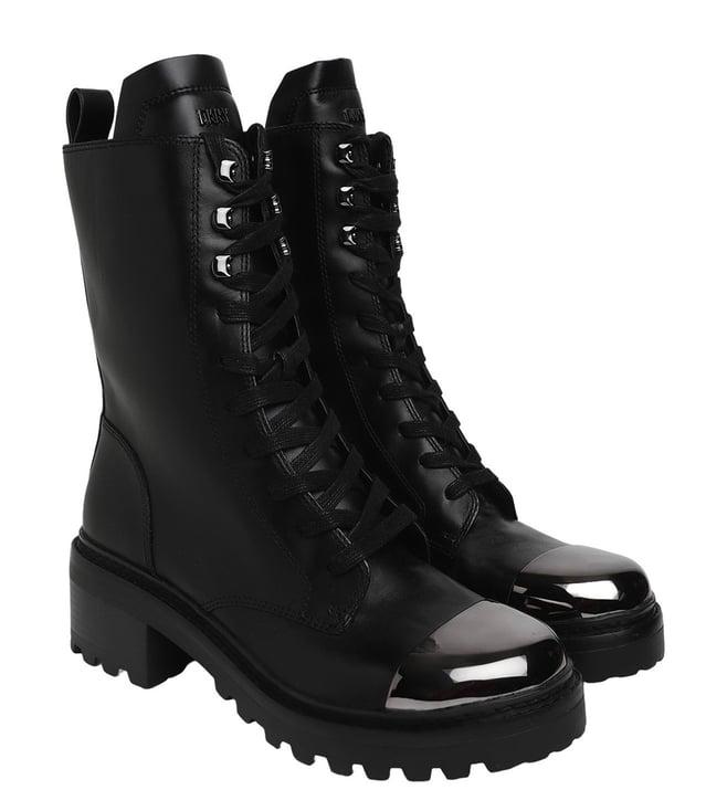 dkny black ankle length boots