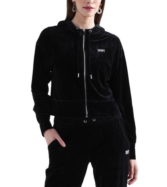 dkny black regular fit hoodie