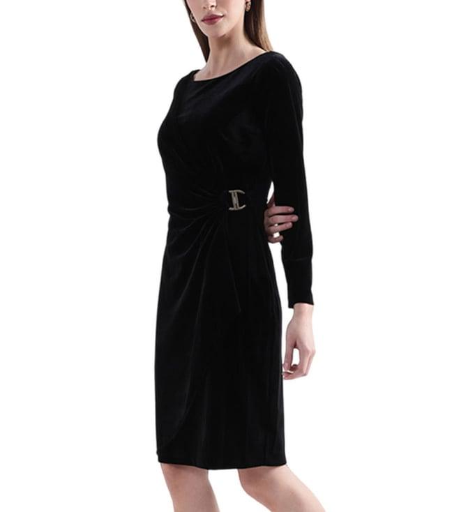 dkny black regular fit dress