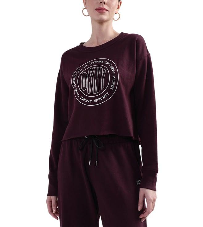 dkny maroon logo regular fit sweatshirt