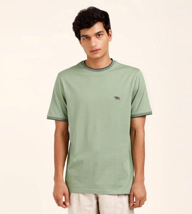 andamen green single jersey basil crewneck t-shirt