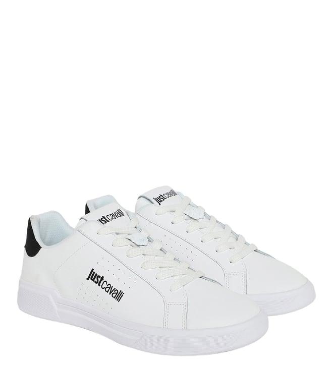 just cavalli white fondo logo men sneakers