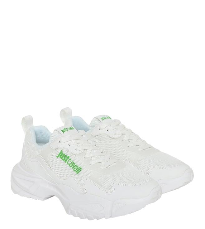 just cavalli white fondo logo men sneakers