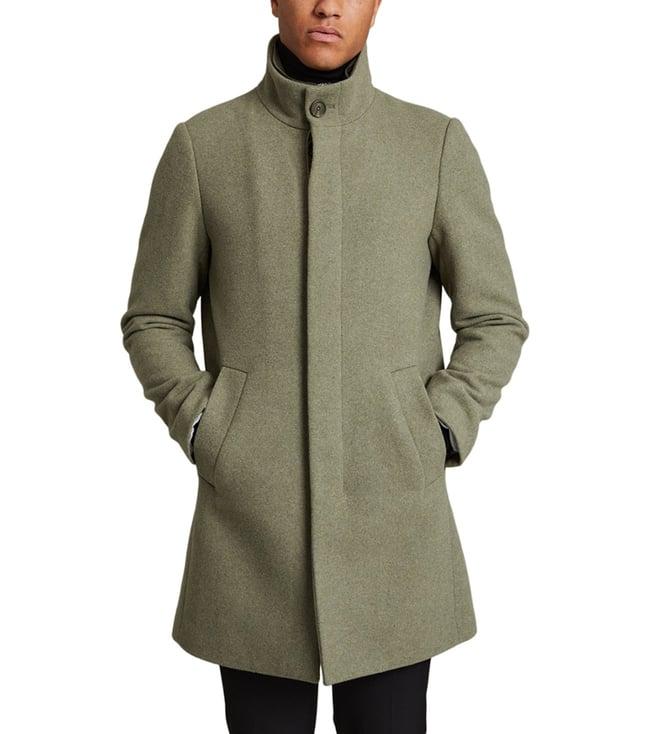 matinique green regular fit coat