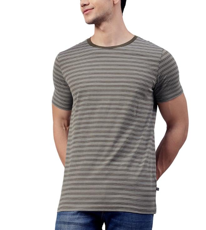 matinique olive striped regular fit t-shirt