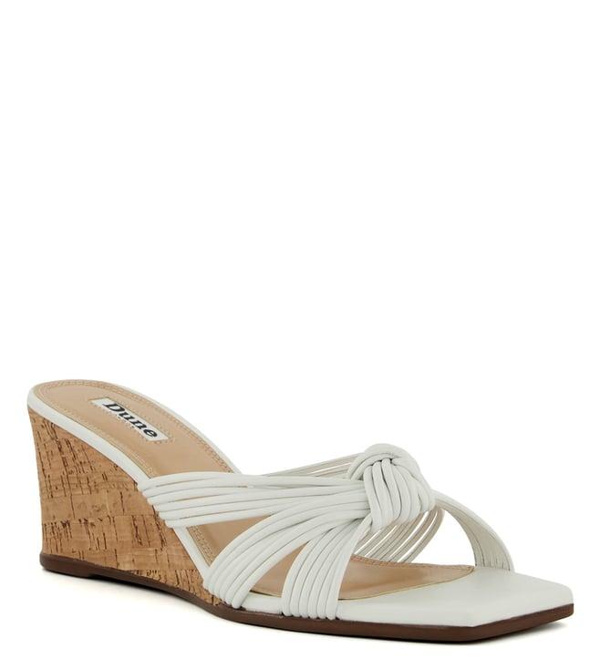 dune london women's kope white slide wedges