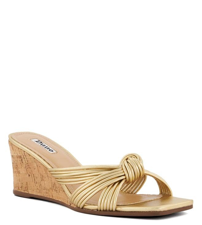 dune london women's kope gold slide wedges