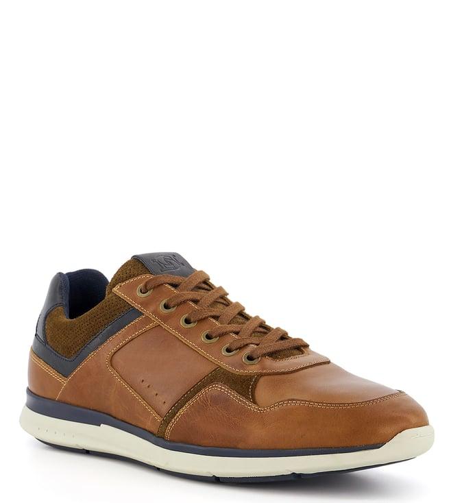 dune london men's trended tan sneakers