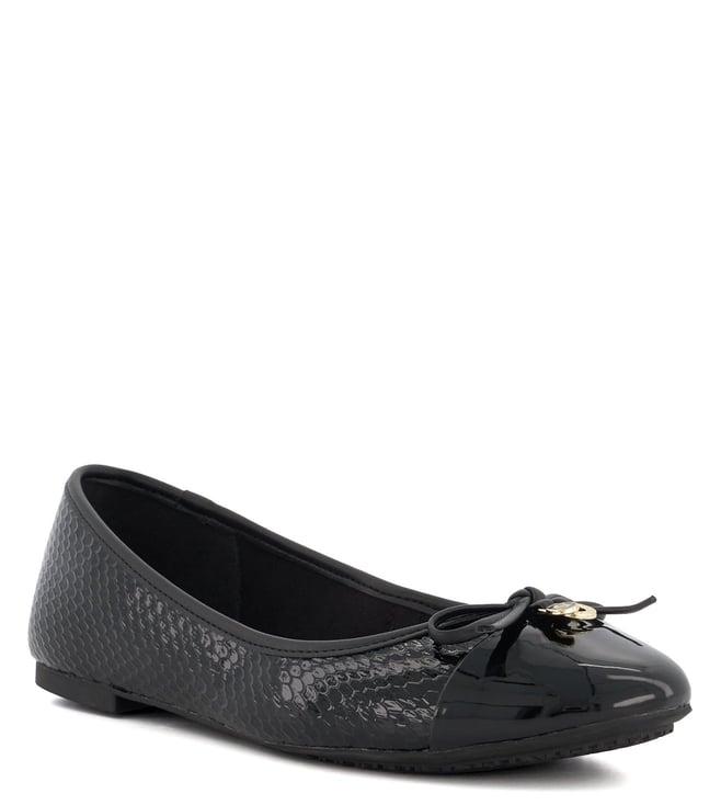 dune london women's hallo black ballerinas