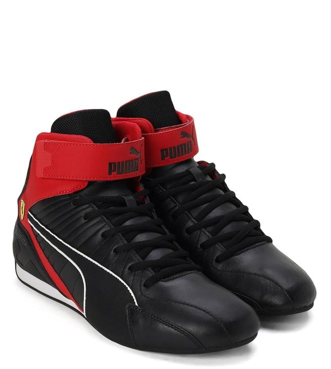 puma men's scuderia ferrari kart cat rl mid logo black sneakers (motorsport)