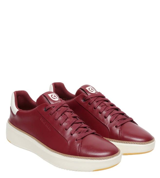 cole haan men's grandpro topspin maroon sneakers