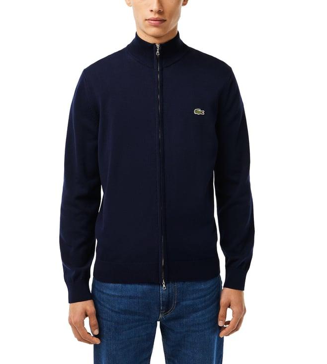 lacoste navy core collection regular fit sweater