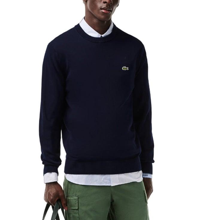 lacoste navy regular fit sweater