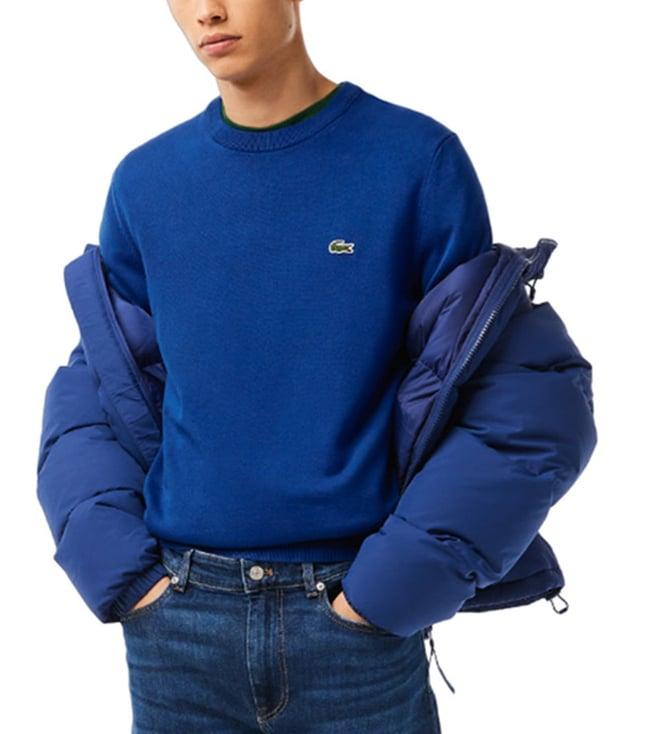 lacoste blue core collection regular fit sweater