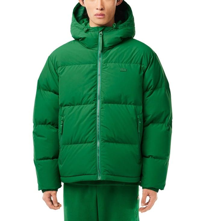 lacoste green core collection regular fit quilted puffer jacket