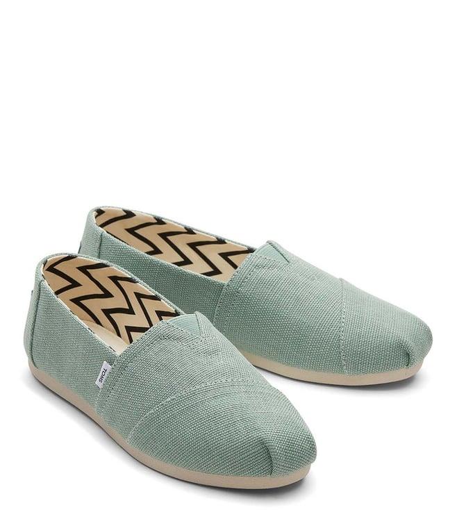 toms women's alpargata light green slip on sneakers