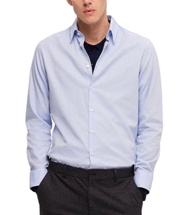 selected homme cashmere blue slim fit shirt