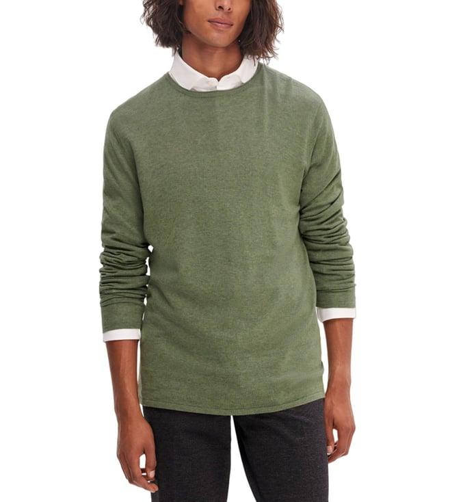 selected homme agave green regular fit pullover