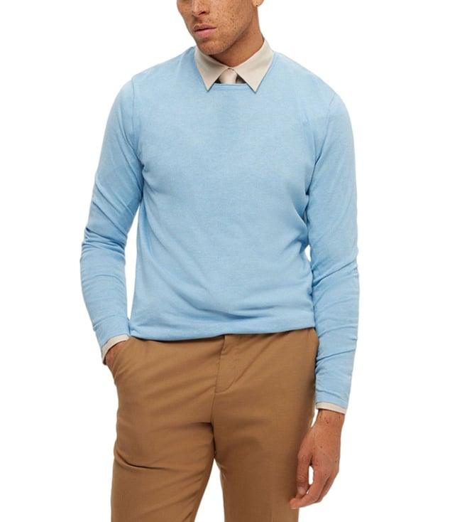 selected homme cashmere blue regular fit pullover