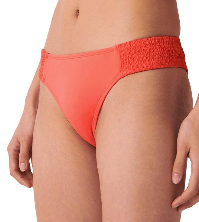 la vie en rose solid shirred sides bikini bottom