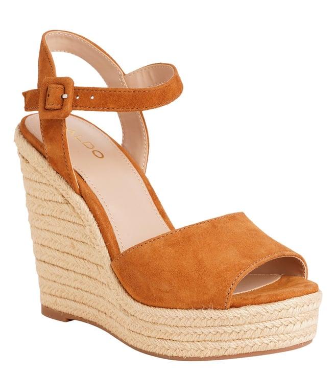 aldo women's ybelani230 brown espadrille wedges