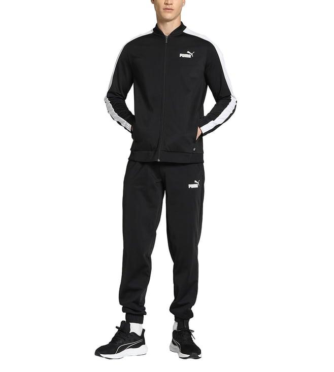 puma black regular fit tracksuits