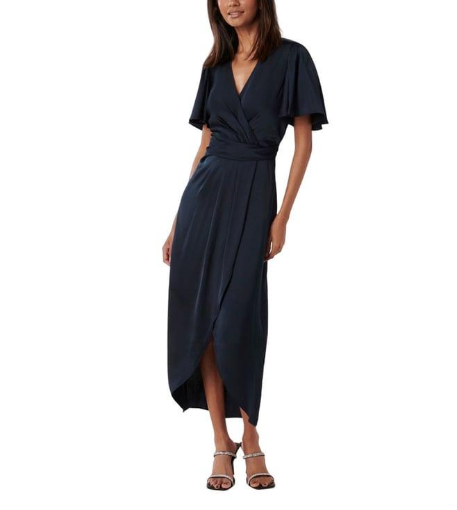 forever new navy estelle petite flutter regular fit midi dress