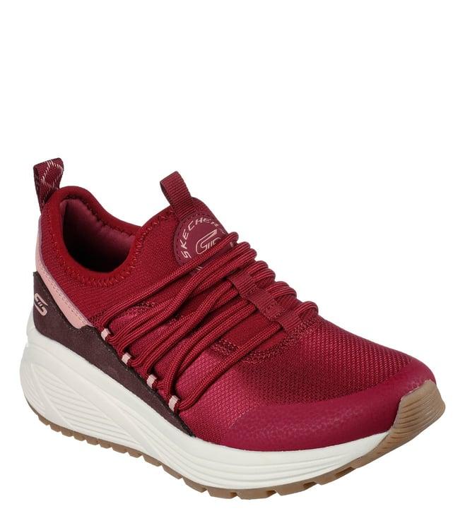 skechers women's bobs burgundy sneakers