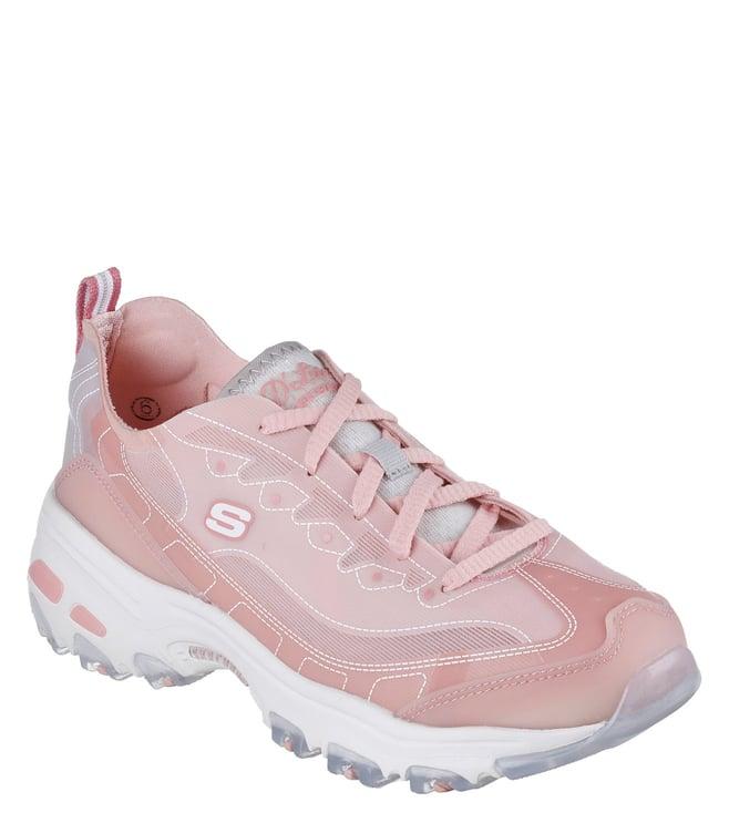 skechers women's d'lites peach sneakers