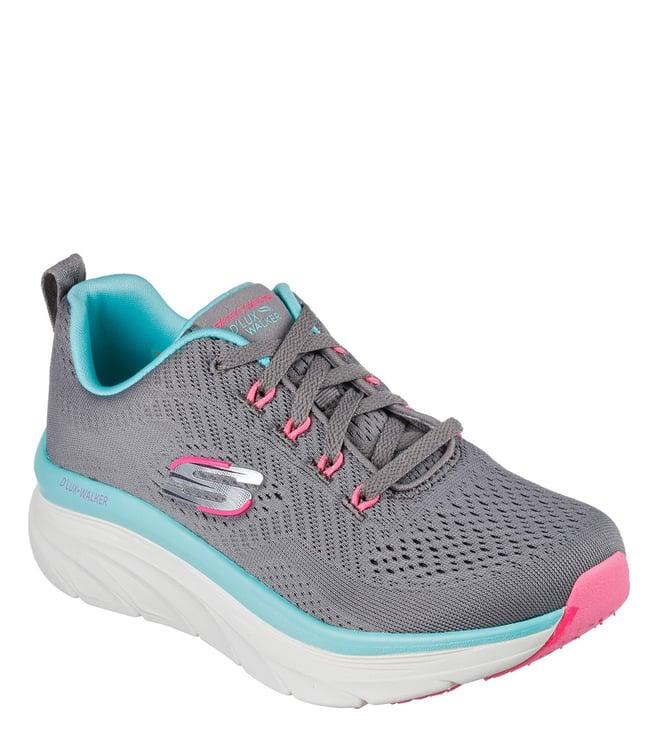 skechers women's d'lux walker grey sneakers