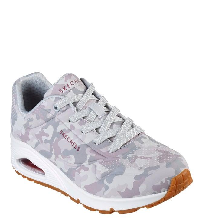 skechers women's uno grey camo sneakers