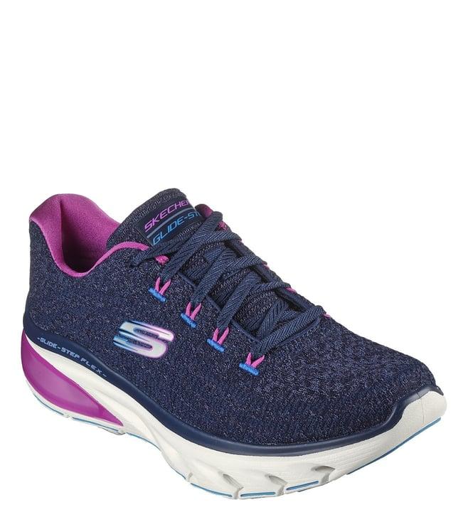 skechers women's glide-step flex air navy sneakers