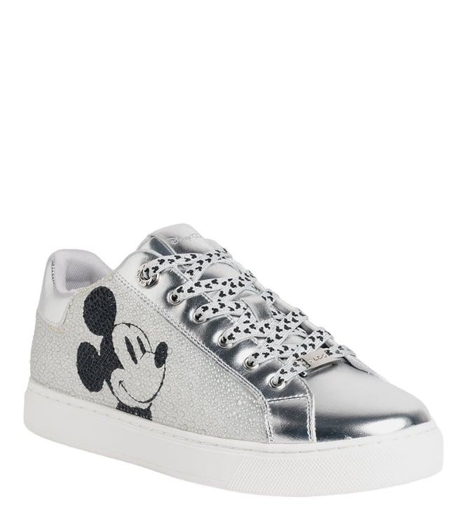 aldo women's x disney d100plsneakr040 embellished low top silver sneakers