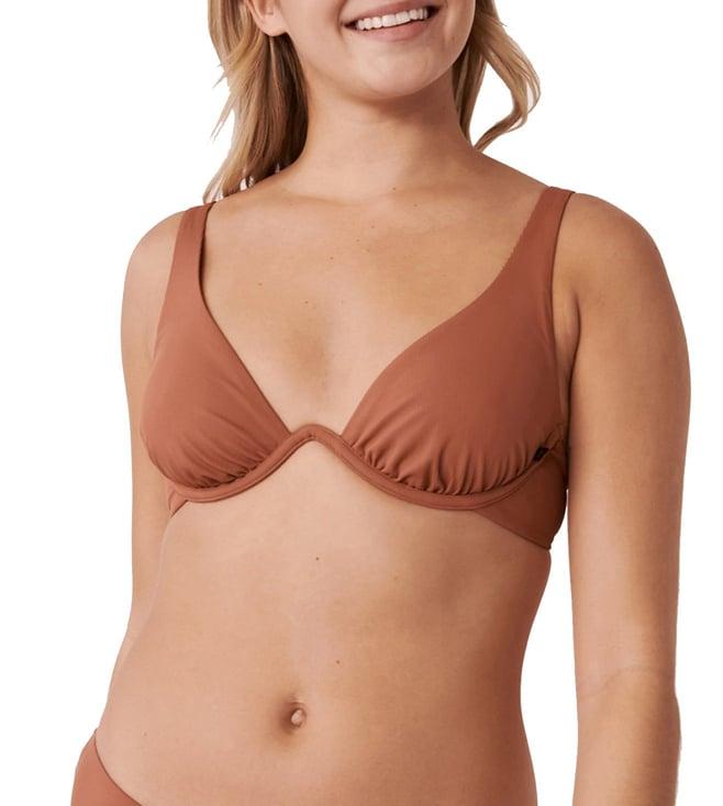 la vie en rose rib plunge triangle bikini top