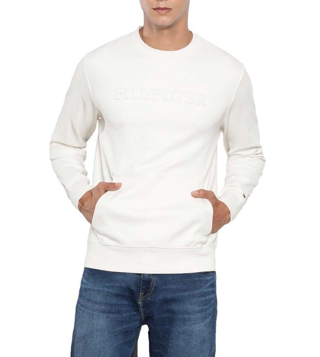 tommy hilfiger weathered white logo regular fit sweatshirt