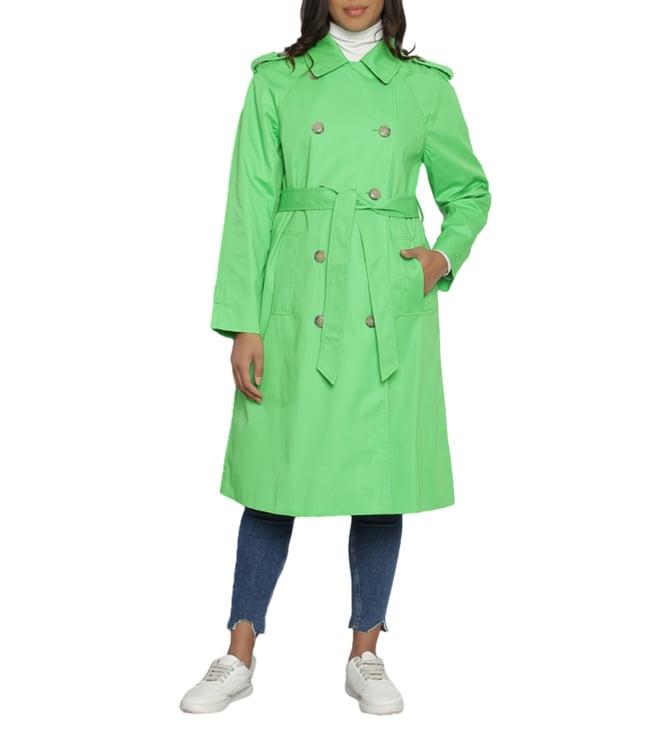 tommy hilfiger spring lime regular fit trench coat