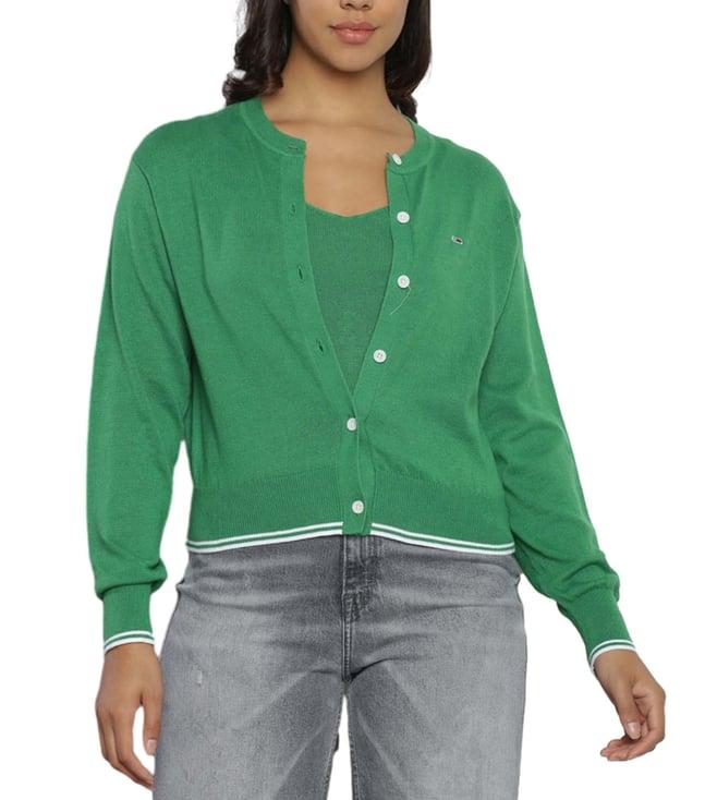 tommy hilfiger coastal green regular fit cardigan