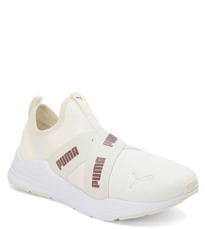 puma women's wired run slip on metallics off white sneakers