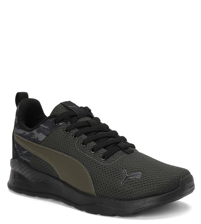 puma men's anzarun camo black sneakers