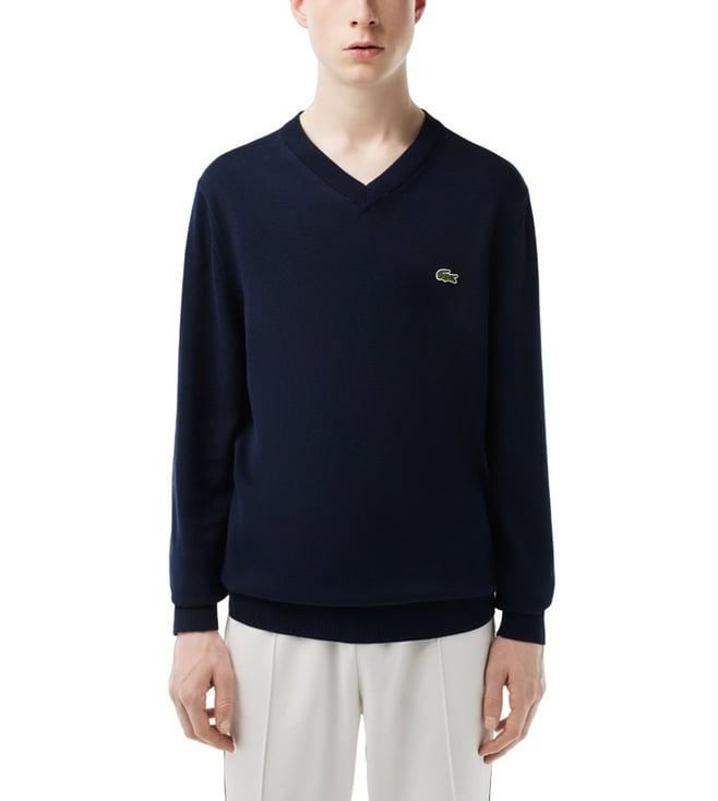 lacoste navy permanent offer regular fit sweater