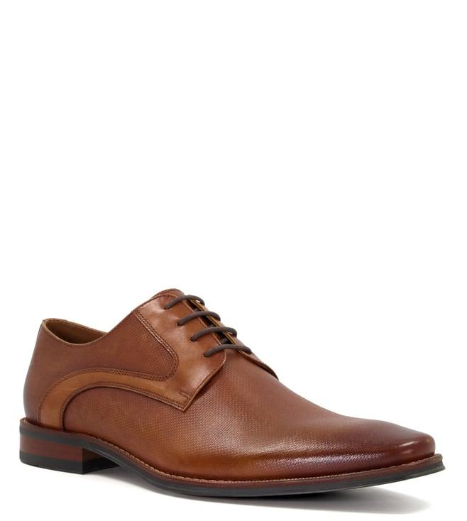 dune london men's stoney tan derby shoes